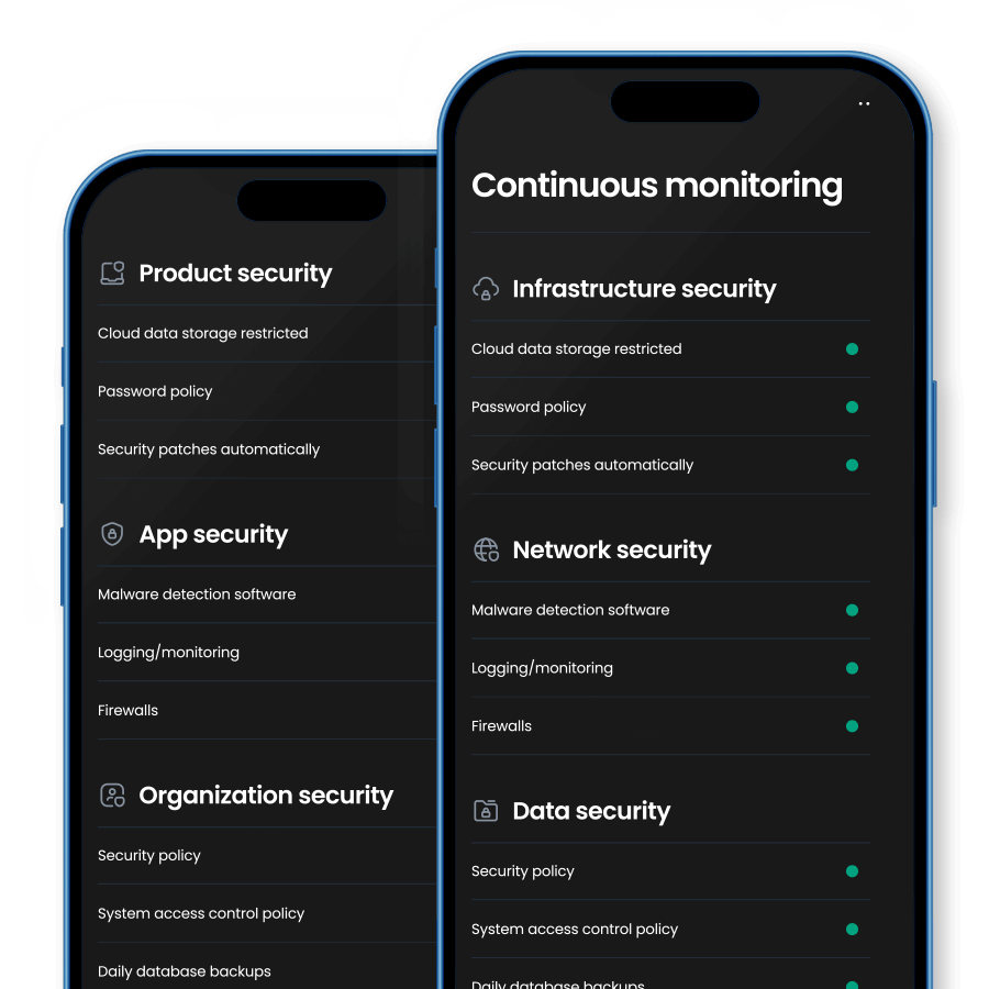 mobile monitoring ui